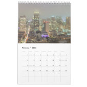 San Francisco CityScape bij Night Scene Kalender (Feb 2026)