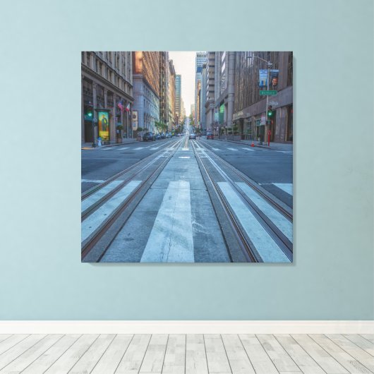 San Francisco Cityscape Street Uitzicht Canvas Afdruk (Insitu (Houten vloer))