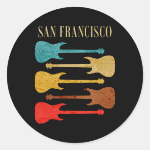 San Francisco Concert Rock Muziekfestival Gitaren Ronde Sticker