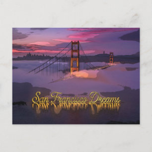 "San Francisco Dromen" Zonsondergang Golden Gate B Feestdagenkaart