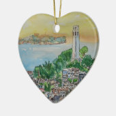 San Francisco Dusk Sunset Over Coit Tower Keramisch Ornament (Links)