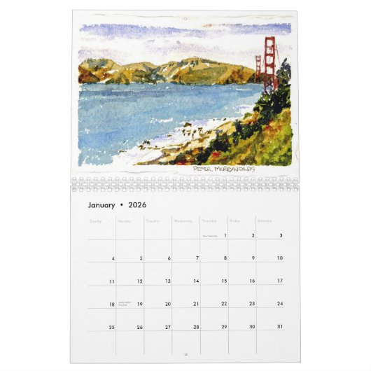 San Francisco en de Gate Kalender (Jan 2026)