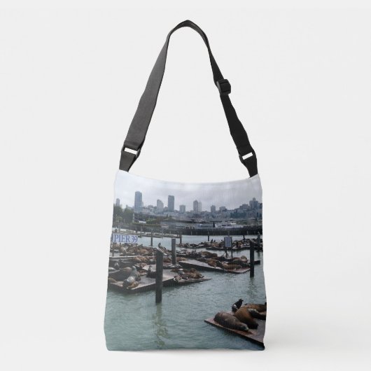San Francisco en Pier 39 Zee Lions City Skyline Crossbody Tas (Voorkant)