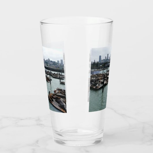 San Francisco en Pier 39 Zee Lions City Skyline Glas (Links)