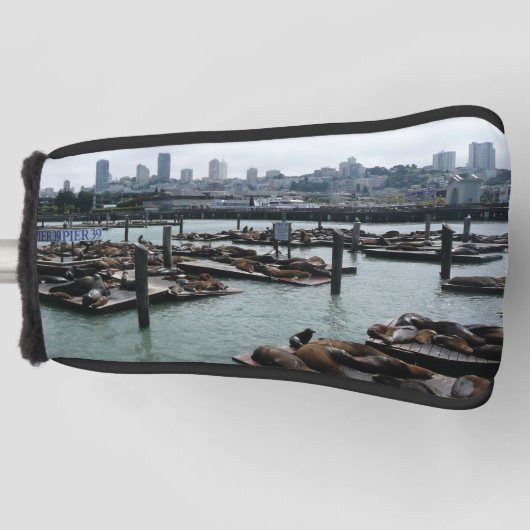 San Francisco en Pier 39 Zee Lions City Skyline Golfheadcover (Voorkant)