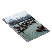 San Francisco en Pier 39 Zee Lions City Skyline Notitieboek (Rechterzijde)
