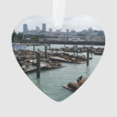 San Francisco en Pier 39 Zee Lions City Skyline Ornament (achterkant)