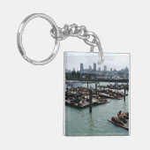 San Francisco en Pier 39 Zee Lions City Skyline Sleutelhanger (Voorkant Links)