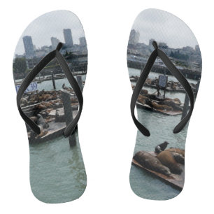 San Francisco en Pier 39 Zee Lions City Skyline Teenslippers