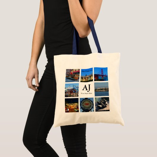 San Francisco Fishermans Wharf Collage #1 Canvas t Tote Bag (Voorkant (product))