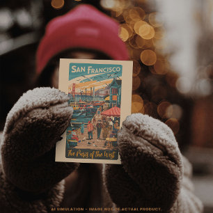 San Francisco Fisherman's Wharf, Parijs van het We Briefkaart