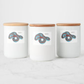 San Francisco garter snake cartoon illustration Voedselcontainer Etiket (Flessen)