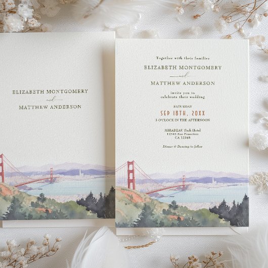 San Francisco Gate Destination Wedding Invitation Kaart