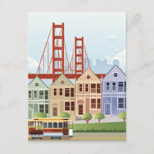 San Francisco   Gedekte dames Briefkaart