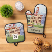 San Francisco | Gedekte dames Ovenwant & Pannenlap Set (Top down)