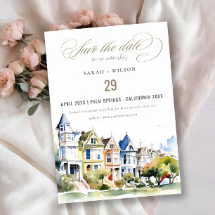 San Francisco Geschilderde Dames Landschap Bruilof Save The Date