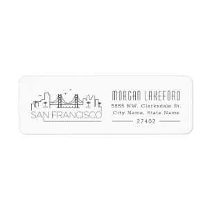 San Francisco gestileerde skyline   Etiket