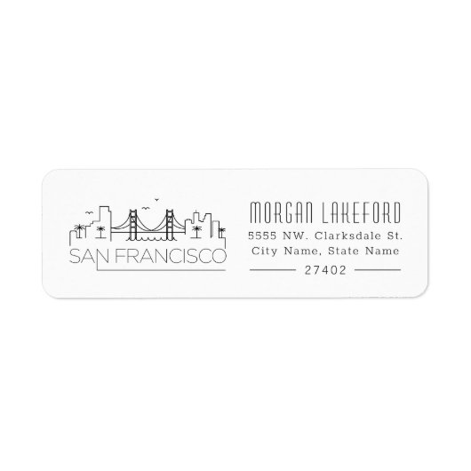 San Francisco gestileerde skyline | Etiket (Voorkant)