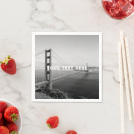 San Francisco Golden Gate Black en White Vintage Servet