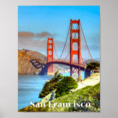 San Francisco, Golden Gate Bridge, affiche de voya (Devant)