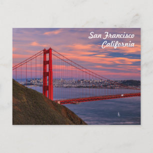 San Francisco Golden Gate Bridge at sunset Briefkaart
