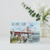 San Francisco Golden Gate Bridge Briefkaart (Staand voorkant)
