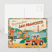 San Francisco Golden Gate Bridge Briefkaart (Voorkant / Achterkant)