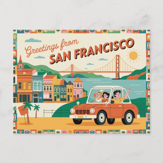 San Francisco Golden Gate Bridge Briefkaart (Voorkant)
