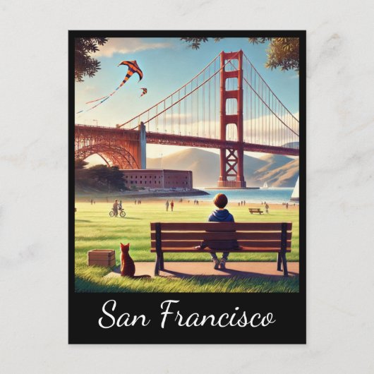 San Francisco Golden Gate Bridge Briefkaart (Voorkant)