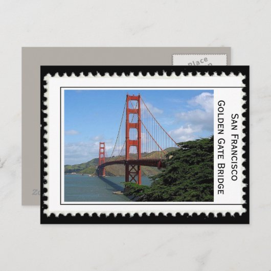 San Francisco Golden Gate Bridge Briefkaart (Voorkant / Achterkant)