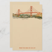 San Francisco Golden Gate Bridge Briefpapier (Voorkant / Achterkant)