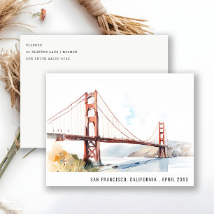 San Francisco Golden Gate Bridge Landschap Reizen Feestdagenkaart