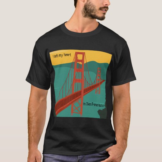 San Francisco - Golden Gate Bridge/ Pas tekst aan T-shirt (Voorkant)