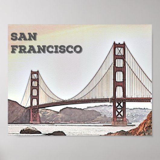 San Francisco - Golden Gate Bridge Poster (Voorkant)