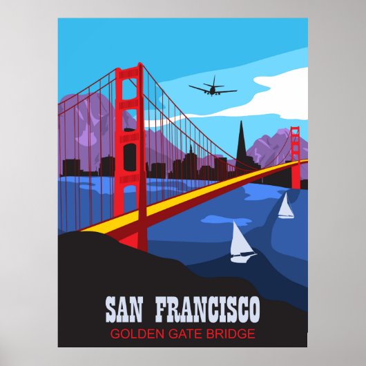 San Francisco, Golden Gate bridge Poster (Voorkant)