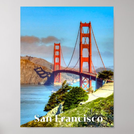 San Francisco, Golden Gate Bridge, Reisposter Poster (Voorkant)