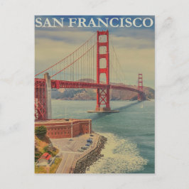 San Francisco Golden Gate Bridge Retro  Briefkaart
