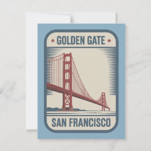 San Francisco Golden Gate Bridge Retro Briefkaart