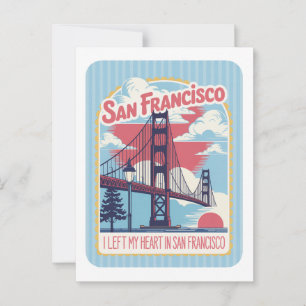 San Francisco Golden Gate Bridge Retro Briefkaart