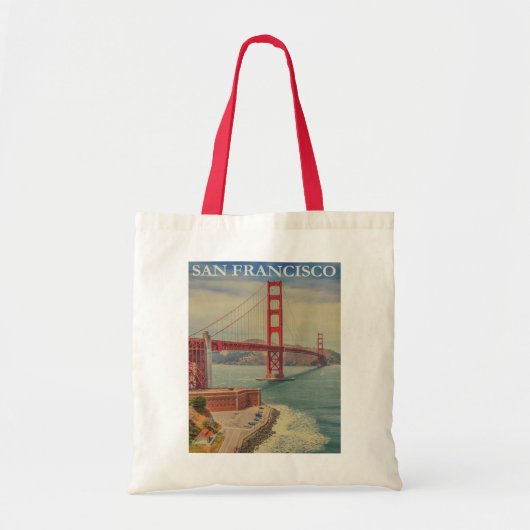 San Francisco Golden Gate Bridge Retro  Tote Bag (Voorkant)