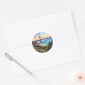 San Francisco Golden Gate Bridge Ronde Sticker (Envelop)