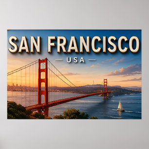 San Francisco Golden Gate Bridge Schilderachtig Poster