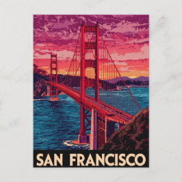  San Francisco Golden Gate Bridge Sunset TR Briefkaart