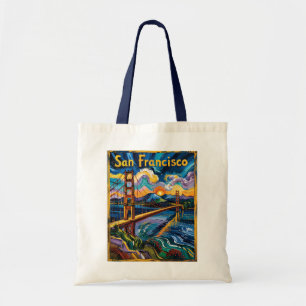 San Francisco Golden Gate Van Gogh stijl kunst Tote Bag