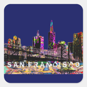 San Francisco graffiti Vierkante Sticker