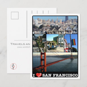 San Francisco - I Love - Verenigde Staten - Briefkaart