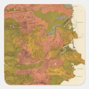 San Francisco intensiteit van de aardbeving Vierkante Sticker