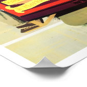 San Francisco kabelauto met oud poster (Hoek)