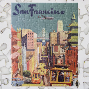 San Francisco kabelbanen reizen Poster Art Legpuzzel