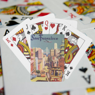  San Francisco kabelbanen reizen Poster Art Pokerkaarten